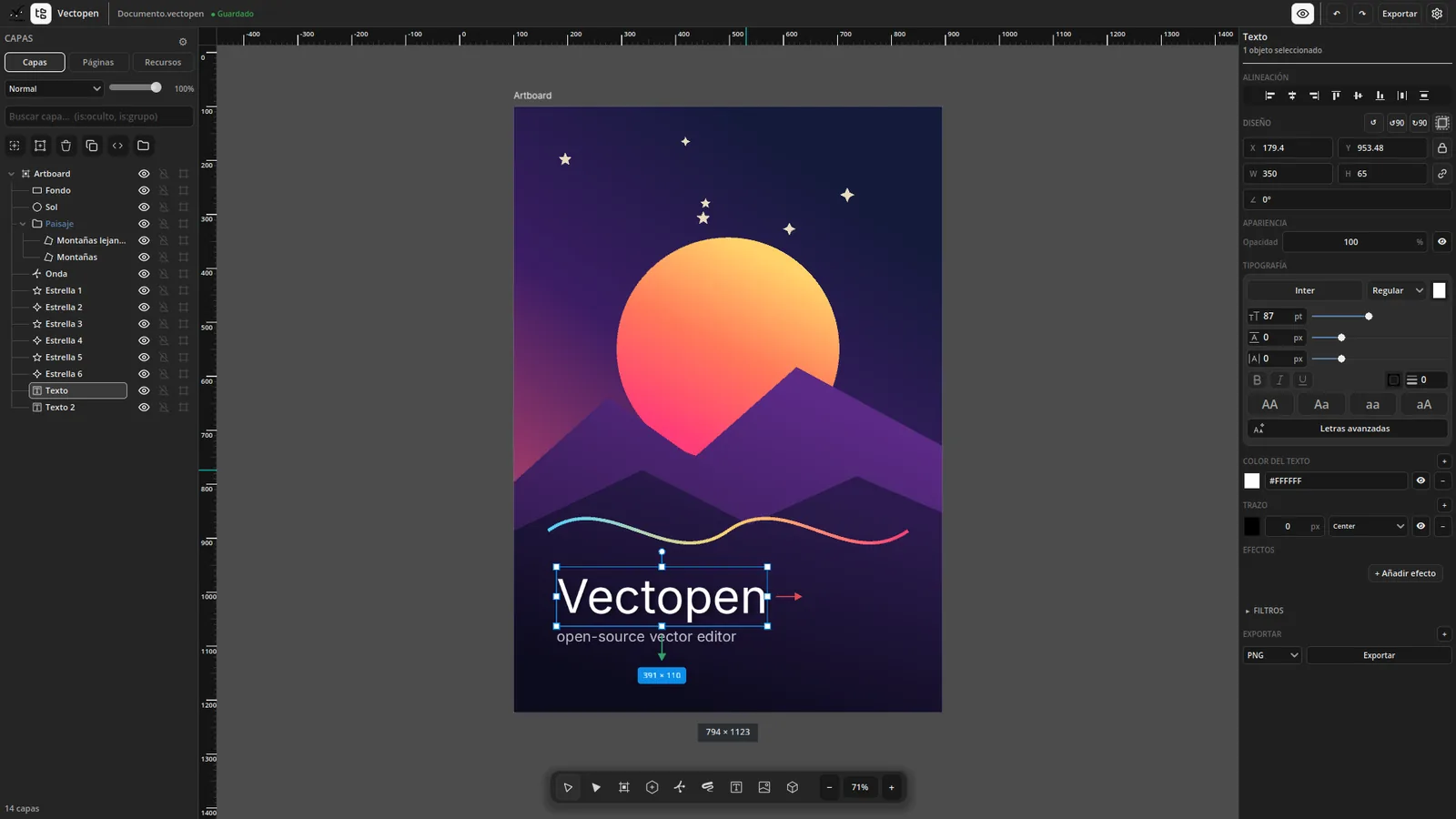 Vectopen screenshot