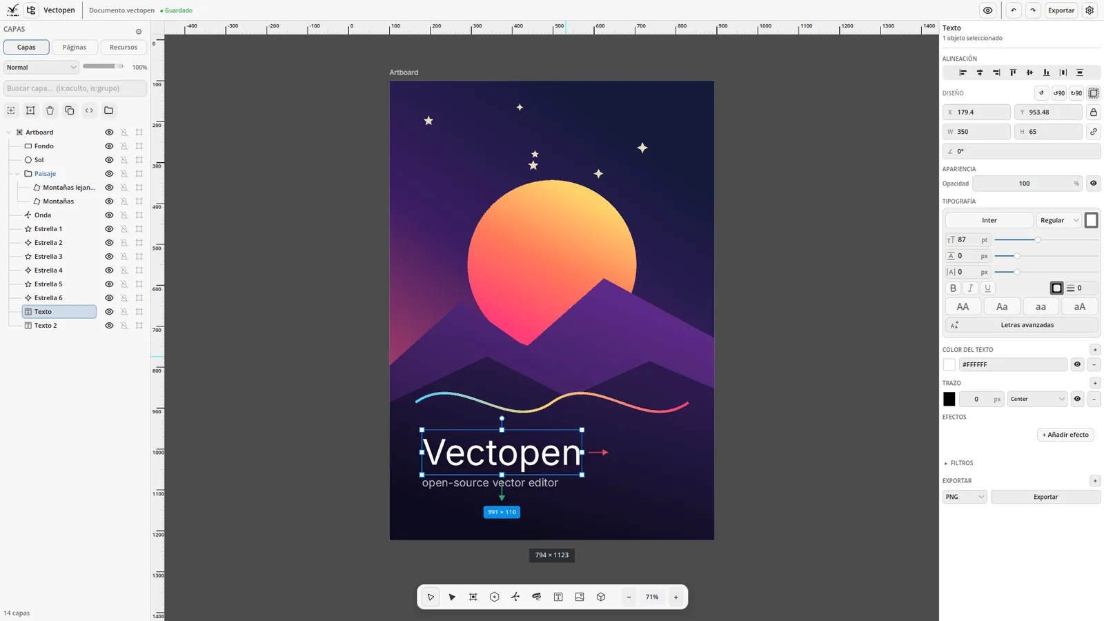 Vectopen screenshot